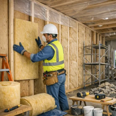 Travaux d’isolation intérieure et extérieure pour améliorer le confort thermique et réduire les pertes énergétiques.